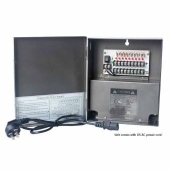 9-Channel 12 Vdc 10 Amp UL-Listed Power Supply Box